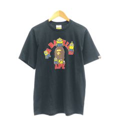 [중고]A BATHING APE × 미니언즈 피버 MINIONS TEE01 T셔츠 L 블랙 어베이싱 에이프[10]