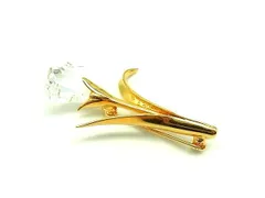 ■美品■ SWAROVSKI スワロフスキー フラワー ピンブローチ ピンバッジ アクセサリー レディース ゴールド系×クリア DH8872