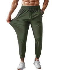 動きやすく快適トレーニングウェア ジャージ 下 薄くて 速乾 スポーツ メンズ パンツ gym ジム スポーツウェア ウォーキング トレーニングパンツ ズボン ジョガーパンツ (JP, アルファベット, L, グリーン) [グリーン] [L]