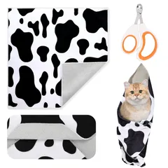 新品 Okiki 猫グルーミングラップ 猫用爪切り 猫 ペット 固定 バッグ 猫用ラップ 脱走防止 多機能 噛みつき防止 爪切り 耳掃除 歯磨き 脱着 簡単 引っかき防止 グルーミング 自己粘着性 猫保定袋 暴れる猫ちゃん用 ポーチ 包むだけ くっつきタオル