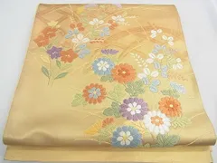 平和屋着物◎六通太鼓柄袋帯　唐織　籬枝花文　金糸　逸品　CAAE9855yk