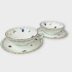 ノリタケ ポートショア 廃盤品 カップ&ソーサー 2客セット Noritake Portshore ボーンチャイナ