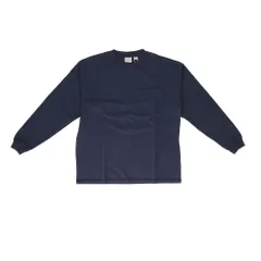 ☆ 72.NAVY ☆ Lサイズ ☆ Goodwear 袖リブ ポケット付き BIG Tシャツ メンズ 長袖tシャツ BIGTシャツ 男性 ロングスリープ ポケット付 袖リブ 長袖Tシャツ 長そで 無地 シンプル ビッグシルエット ビッグＴシャツ