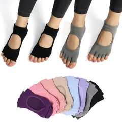 【新着商品】[Amzbag] ヨガソックス ピラティス 靴下【5本指・3D滑り止め・ズレない3Dヒール】 ピラティスソックス ヨガ靴下 通気性 抗菌防臭 速乾 色あせない 汗対策 おしゃれ 室内運動/自宅用 ダンス バレエ ジム [指あり/指なし選択可]