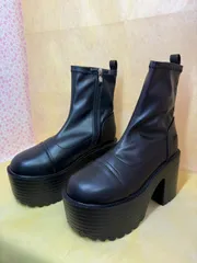 ♡新品未使用♡ 　Lサイズ 【24.0cm-24.5cm】 　ヨースケ YOSUKE  　レディース 　厚底ストレッチブーツ　厚底ショートブーツー 　MY1285-446