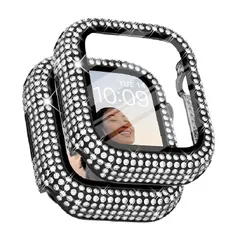 【特売】Apple Watch 7 8 41mm 対応ケース ガラスフィルム 一体型 保護フィルム付き クリスタルダイヤ付き アップルウォッチカバー Apple Watch 超薄型フィルム 液晶全面保護カバー 耐衝撃PCフレーム iWatch女性専用 全面保護