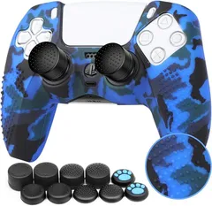 SHareconn ZtotopCase PS5コントローラーカバー シリコン素材 スティックキャップ 10個付き 保護ケース 滑り止め( 青い)
