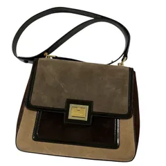 【中古】Salvatore Ferragamo◆ショルダーバッグ/スウェード/BRW【バッグ】