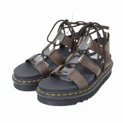 【新品】Dr.Martens ドクターマーチン サンダル ブラウン サイズ:UK5(24.0cm) / ナルティラ レザー レースアップ サンダル / ZEBRILUS NARTILLA 編み上げ ストラップ シャークソール 厚底【レディース】