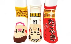 【特価商品】22-25cm アソート レディース 大阪名物セット（3足入り） おもしろソックス エプリ] [トロア