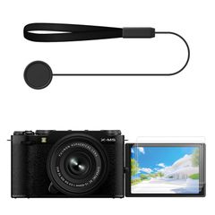 【数量限定】高透過率 超薄 9H 紛失防止ストラップ付き 液晶プロテクター 液晶保護フィルム スクリーン保護フィルム ?化ガラスフィルム XM5 Fuji と互換性あり X-M5 Fujifilm 3枚入り VOVMOEYA