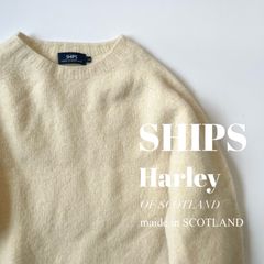 SHIPS × Harley of Scotland / PURE NEW WOOL SADDLE SHOULDER CREW NECK SWEATER