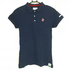 ★SALE価格★ジャックバニー 半袖ポロシャツ ネイビー 刺しゅうレッド レディース 2(L) ゴルフウェア Jack Bunny