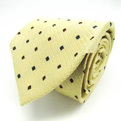 アレクサンダージュリアン ブランドネクタイ 小紋柄 スクエア柄 シルク 日本製 メンズ イエロー Alexander Julian 【中古】