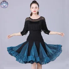 新品 未使用 社交ダンス練習着トップス、スカートの 2点セット★ダンスパーティーにも最適