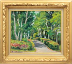 吉本哲 「山岳の湖（マジョレー湖）」 油絵・油彩画 絵画 吉本哲 「山岳の湖（マジョレー湖）」 油絵・油彩画 絵画 - メルカリ
