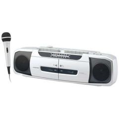 【訳アリアウトレット】KOIZUMI/コイズミ ラジカセ [ワイドFM対応] SAD-1233/S シルバー