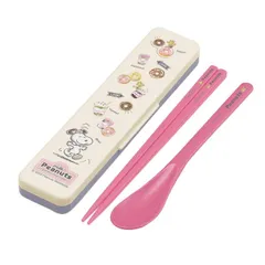 スケーター (skater) コンビセット 箸スプーンセット スヌーピー ドーナツショップ 日本製 18cm CCS3SAAGのサムネイル