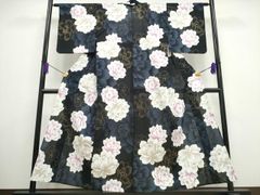 新品 京都発 東レセオアルファ ブランド 粋モダン浴衣 バラ柄帯セット