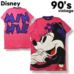 【ビッグプリント】 90sヴィンテージ ディズニー Disney ミニーマウス プリント Tシャツ ワンピース ♪