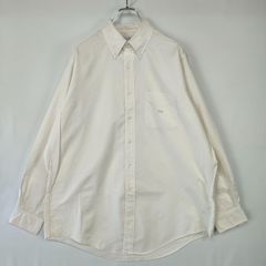 美品 ブルックスブラザーズ アメリカ製 ボタンダウンシャツ オフホワイト オックスフォード XL BROOKS BROTHERS