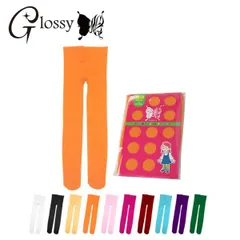 カラータイツ キッズタイツ 80デニール 厚手 蛍光オレンジ (OA-704D) 全10色 イベントグッズ ハロウィン クリスマス