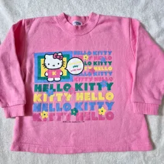 Sanrio ハローキティ 裏毛 長袖Tシャツ キッズ 100