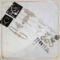 【ベリーダンス衣装 小物 まとめ売り】全27点 セット ブレスレット ネックレス ピアス イヤリング アクセサリー シルバー レディース 女性用 アクセ ダンス小物 ダンス キラキラ ゴールド エレガント ゴージャス かわいい 綺麗 きれいめ 派手 映え