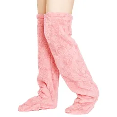 レッグウォーマー もこもこ ボア 起毛 レディース あったか つま先開閉 冷え対策 ニーハイ 膝上 ルームソックス 防寒グッズ フリーサイズ 黒 白 茶 青 lg-003