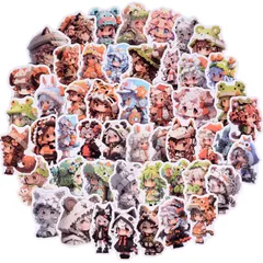 【迅速発送】コラージュ 素材 女の子 シール 人物 おしゃれ ステッカー 100枚セット (女の子B)