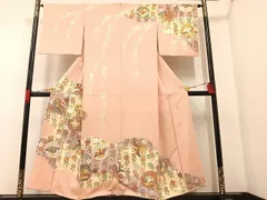 平和屋着物●京の名門　じゅらく謹製　訪問着　駒刺繍　花鳥文　金彩　やまと誂製　正絹　逸品　AAAW0063ph