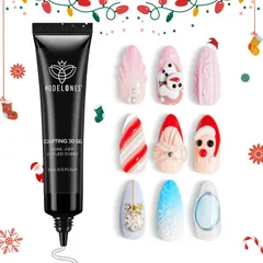 Modelones ネイルチップ接着剤 つけ爪接着剤 ネイルチップグミ 粘土ジェル クリア ジェルネイル カラージェルセット手で押さえ不要 多機能 強力 UV/LED対応 初心者＆プロ適用 15g