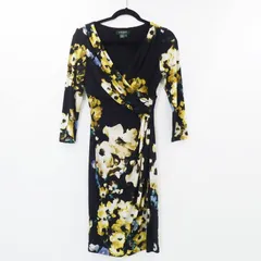 【姫路東店】 中古 RALPH LAUREN | ラルフローレン ドレス 花柄カシュクール ブラック サイズ：2 【112】