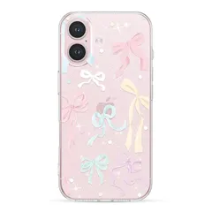 ZTOFERA iPhone 16 Plus用クリア ケース いphone16 Plus 透明 ケース かわいい蝶結び リボンパターン おしゃれ キラキラ スマホケース ソフトTPU バンパーケース 軽量 耐衝撃 人気 韓国 アイフォン16 Plus 薄い 0