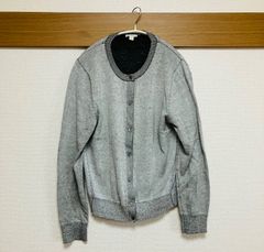 美品　ギャップ　マルネック薄手グレーカーディガン　Lサイズ