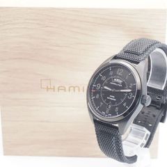 稼動品 HAMILTON カーキ H706951 自動巻 デイデイト ブラック文字盤 メンズ腕時計 スイス製