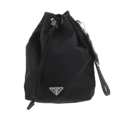 【美品】PRADA （プラダ） ナイロン ポーチ バッグ 巾着/バニティ/パーティバッグ  Black 1NE369 used:A【中古】 