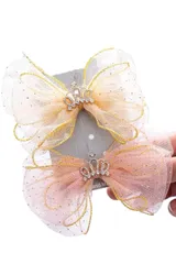 【数量限定】プレゼント（2点セット） お誕生日 ドレス お出かけ 花火大会 パーティー パーティー 卒業式 結婚式 かわいい おしゃれ 前髪クリップ キッズ レースリボン ヘアクリップ ベビー YINKE