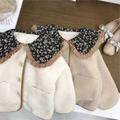 最終price❤︎30%OFF 韓国子供服 花柄 コート ジャケット ボア キッズ ベビー 90cm〜100cmcm