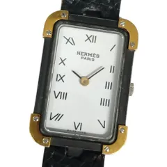 エルメス時計/極極極美品クロアジュール/新品仕上げ正常稼働品/レディース HERMES エルメス レディース腕時計 クロアジュール QZ レザー