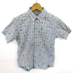 グリーンレーベルリラクシング 半袖シャツ トップス 国旗柄 ユナイテッドアローズ メンズ Sサイズ ブルー green label relaxing 【中古】