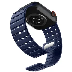 [Bandletic] アップルウォッチ用の バンド シリコン マグネット - 夏 蒸れない スポーツバンド 42mm 44mm 45mm 46mm 49mm 通気性 防汗 軽量 2色デザイン 交換バンド Series Ultra2/Ultra/SE2/S
