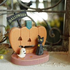 木製パンプキンオーナメント　　★ハロウィン　#4006570
