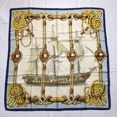 2504-198｜美品｜エルメス カレ 90 スカーフ シルク ブラウン 2504-198｜美品｜エルメス カレ 90 スカーフ シルク ブラウン