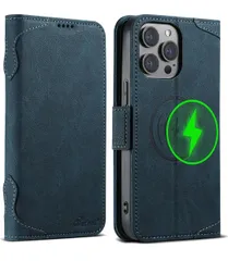 ★JCGOOD iPhone13 Pro Max ケース 手帳型 MagSafe対応 いphone13 Promax ケース マグセーフ ワイヤレス充電対応 カード収納  携帯ケース アイホン13 プロマックス 6.7 インチ用 ブルー