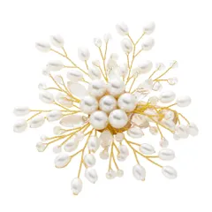 【ゴールド×ワンサイズ】[Cream dot. クリームドット公式] ブローチ フォーマル 卒業式 卒園式 入学式 入園式 ママスーツ コサージュ 華やか ピン クリップ パール フラワー ワイヤー 普段使い 上品 エレガント 大人