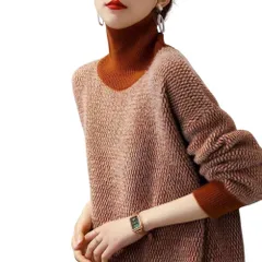 ☆ ダークオレンジ ☆ ニットセーター トップス ハイネック セーター レディース 秋冬 ニットセーター タートルネック ニット 長袖 ハイネック 冬 秋 トップス タートルネックセーター おしゃれ 大人 可愛い クルーネック 厚手 シンプル きれいめ 重ね着