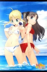 【中古】タペストリー セイバー＆凜(水着) 描き下ろしB2タペストリー 「PSPソフト フェイト/タイガーころしあむ」 WonderGOO特典