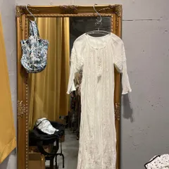 @ アーバンリサーチ URBAN RESERCH  刺繍 花柄 ワンピース シャツ ロング 長袖 刺繡　ホワイト オフホワイト アイボリー 白 シロ