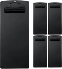 Chicer 伝票ホルダー 黒 中サイズ 5個セット 伝票バインダー 伝票クリップボード 伝票ばさみ お会計ボード ファイルクリップ 飲食店 レストラン 備品 中5個(ブラック,  (中)5個)